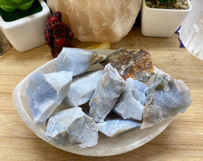 Natural Blue Chalcedony Stones crystals