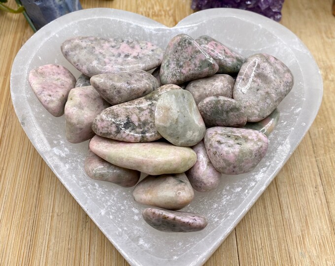 Tumbled Pink Thulite or Rosaline Stones Set with Gift Bag