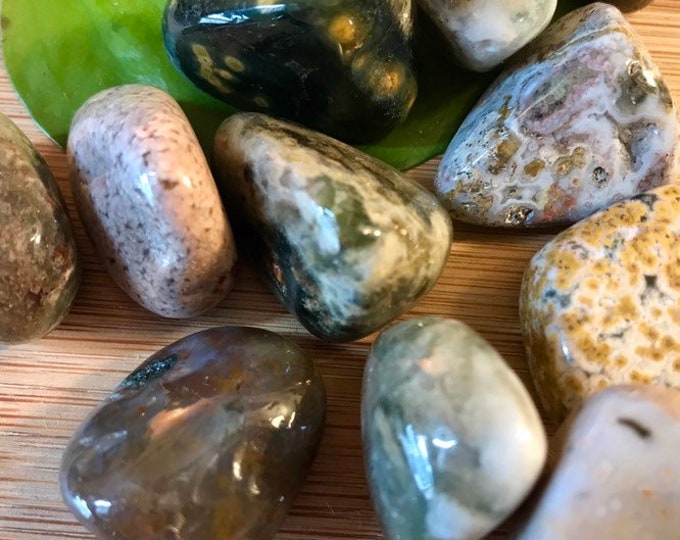 Tumbled Ocean Jasper Stone with Gift Bag and Note