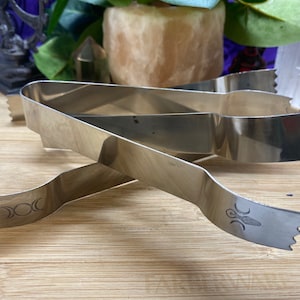 Stainless steel tongs triple moon goddess incense charcoal
