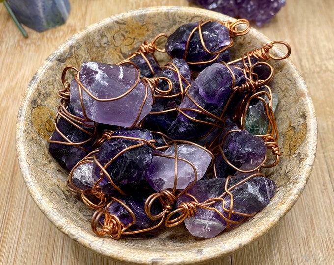 Raw Fluorite wire wrapped pendant