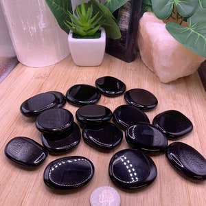 Obsidian smooth stone worry stone SME