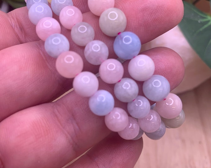 8 mm Morganite Bead Bracelet SME24 RB