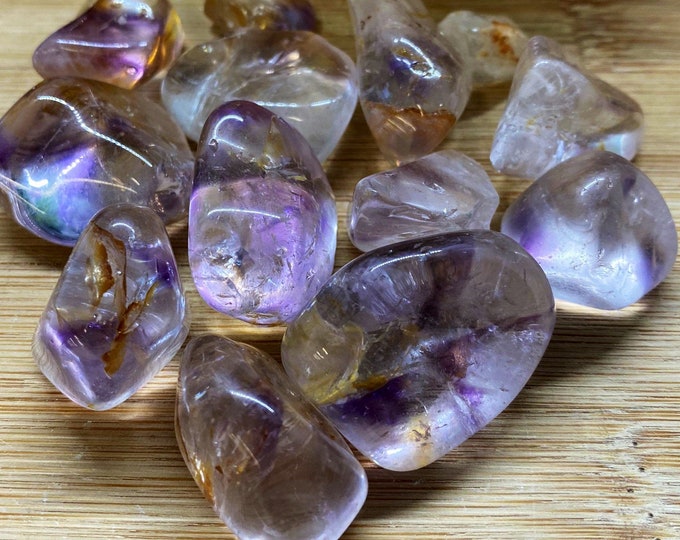 Tumbled Ametrine Stones Gift Bag and note polished