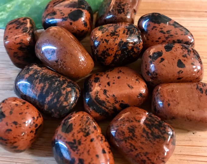 Tumbled Mahogany Obsidian Stone with Gift Bag and Note