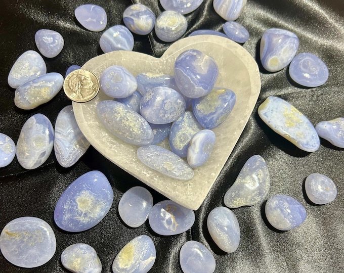 Premium Tumbled  Blue Lace Agate tumbled stone crystal