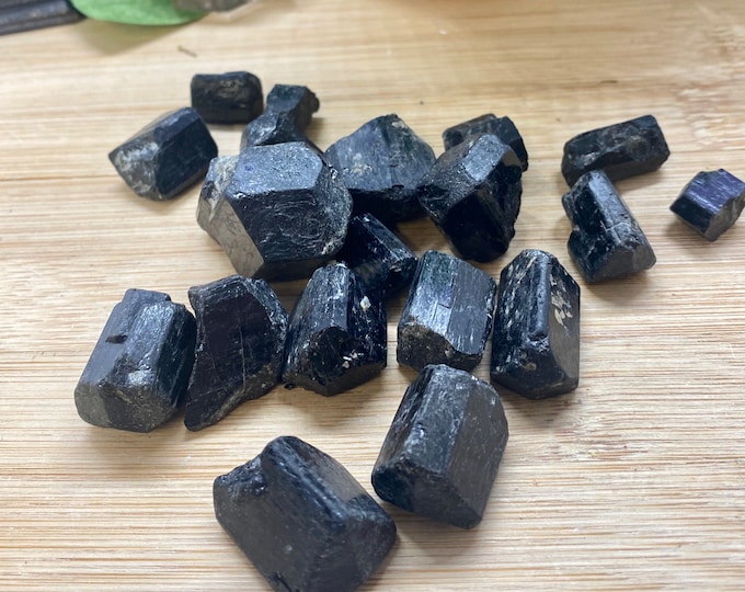 Premium Black Tourmaline cluster crystal raw stone