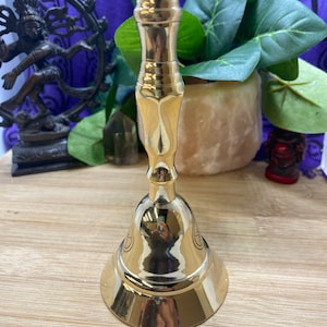 Brass Pentacle Altar Bell cymbals sound therapy cleansing room clearing positivity SME24