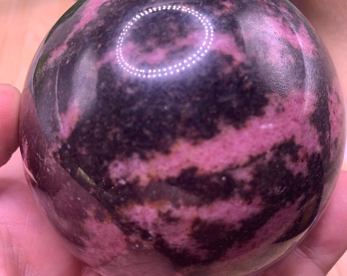 Gorgeous Large Rhodonite sphere 85mm crystal ball orb F23A-RS1 SME