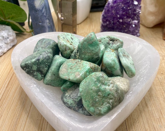 Premium Variscite Tumbled Stones Set with Gift Bag