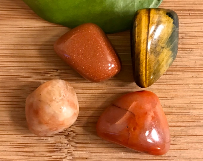 Sacral Chakra Tumbled Stone Gift Bag