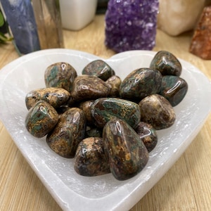 Tumbled Green Leopard Skin Jasper stones crystal SME24