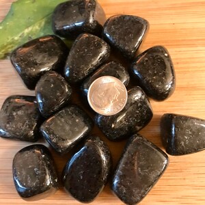 Tumbled Nuummite Stones Set with Gift Bag and Note image 2