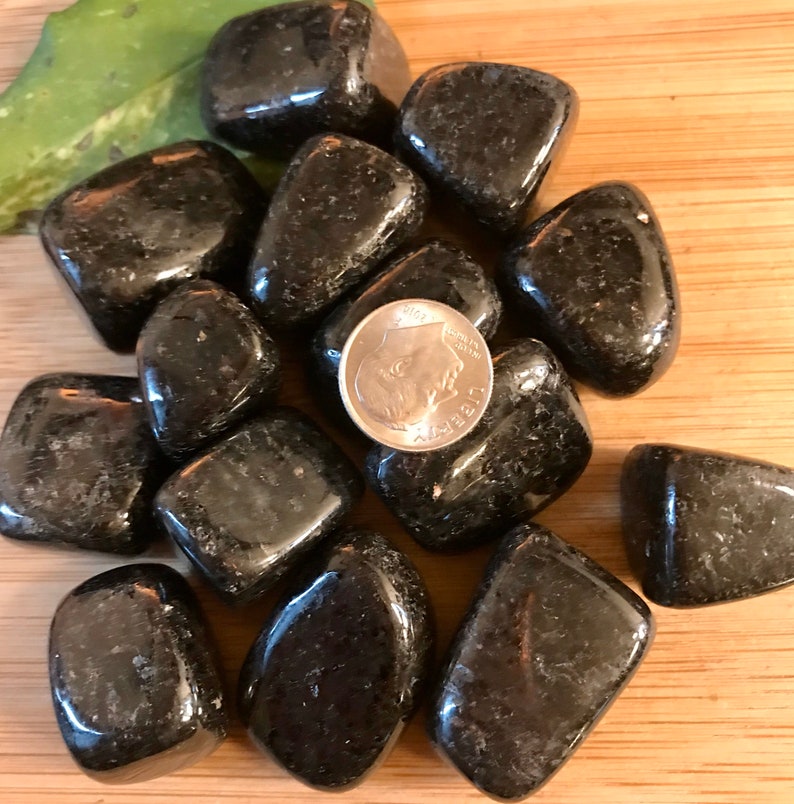 Tumbled Nuummite Stones Set with Gift Bag and Note image 2