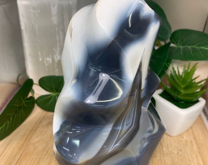 Orca Agate Flame Crystal Sculpture ORCAF418