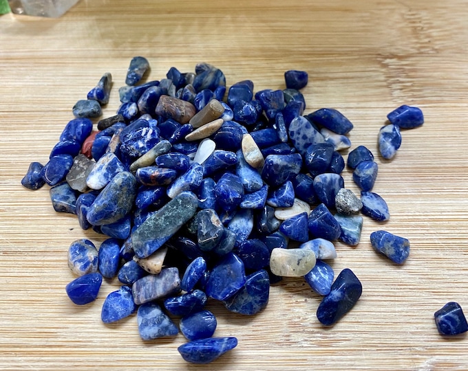 Sodalite Tumbled Chips Gift Bag jewelry making crafts crafting roller ball bottle