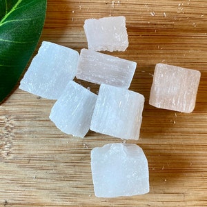Natural Square Selenite Stones with Gift Bag