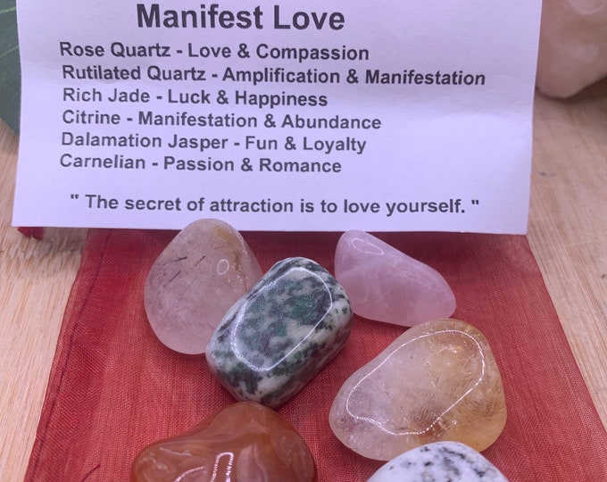 Manifest Love tumbled  stone set SME24