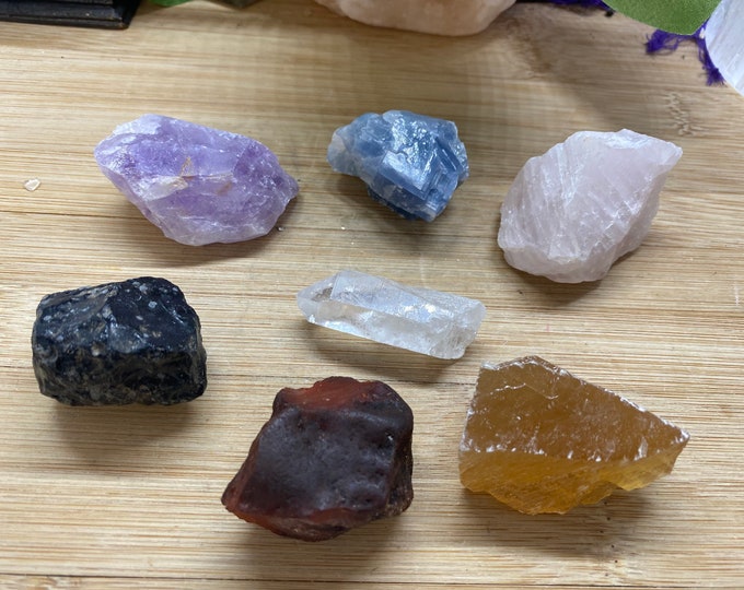 Natural Chakra Alignment crystals natural stone geode gift bag set