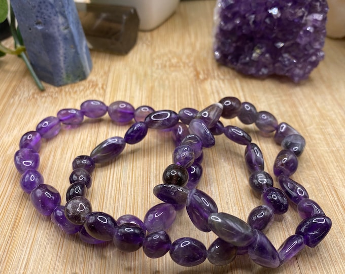 Dark Amethyst nugget bracelet