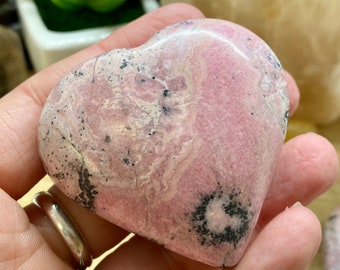 Large Rhodonite puffy heart crystal love healing