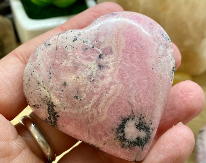 Large Rhodonite puffy heart crystal love healing SME24
