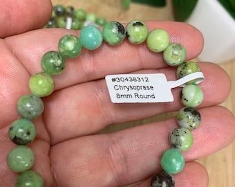 8mm Chrysoprase Bead Bracelet SME24 RB