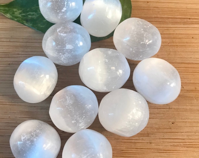 Tumbled Selenite Stone with Gift Bag and Note