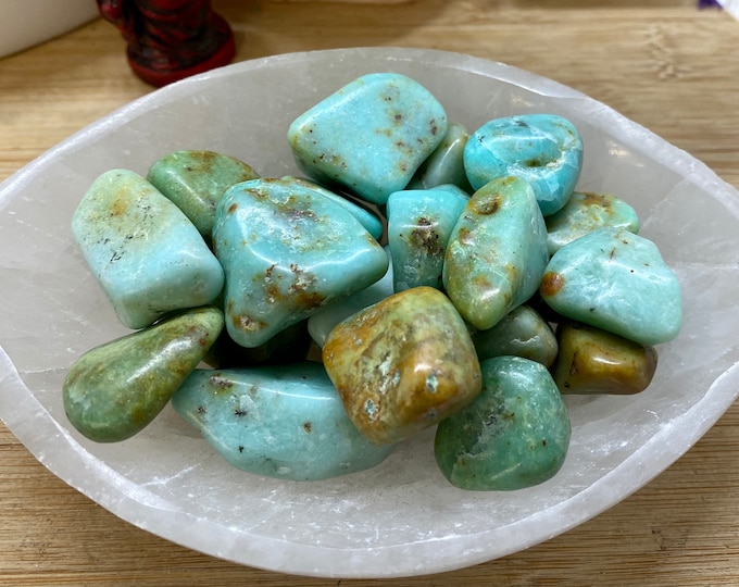 Tumbled Chrysoprase Stones Gift Bag