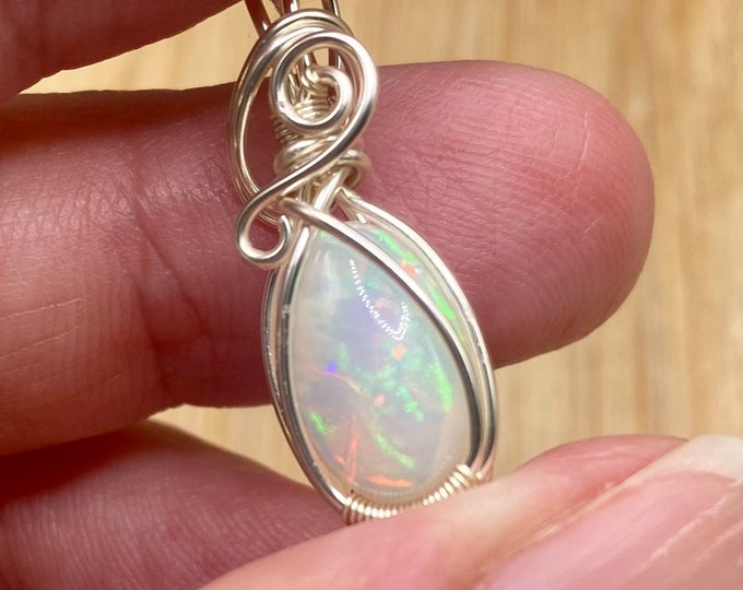 Ethiopian Opal Crystal Pendant OPEN10