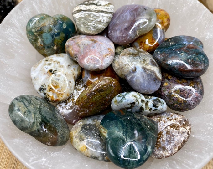 Tumbled Ocean Jasper hearts