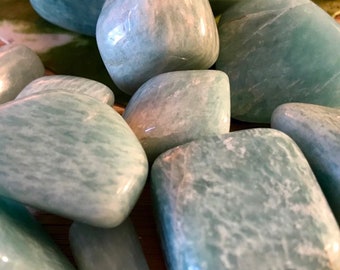 Tumble Amazonite Stones Set with Gift Bag and Note