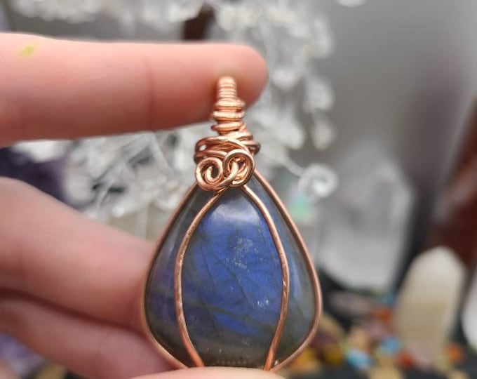 Labradorite Custom Wrapped Pendant LABP30-R5