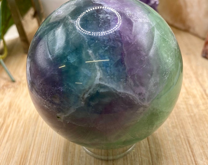 Beautiful Fluorite Sphere orb crystal ball geode FLS43