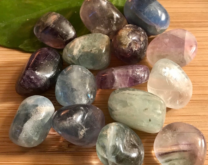 Tumbled Rainbow Fluorite Stone with Gift Bag and Note