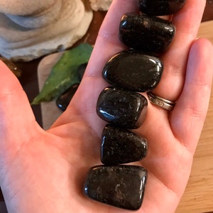 Tumbled Nuummite Stones Set with Gift Bag and Note image 3