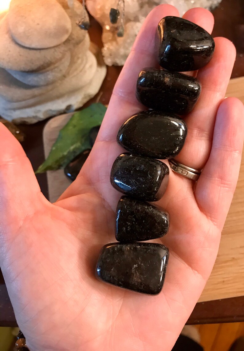 Tumbled Nuummite Stones Set with Gift Bag and Note image 3