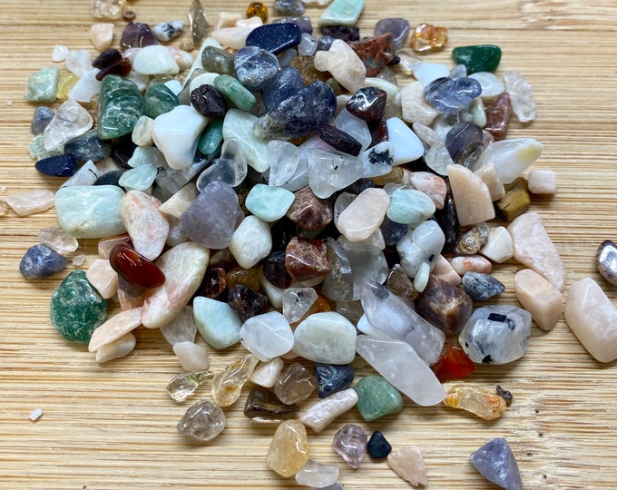 Mixed gemstone  Tumbled Chips Gift Bag jewelry making crafts crafting roller ball bottle SME