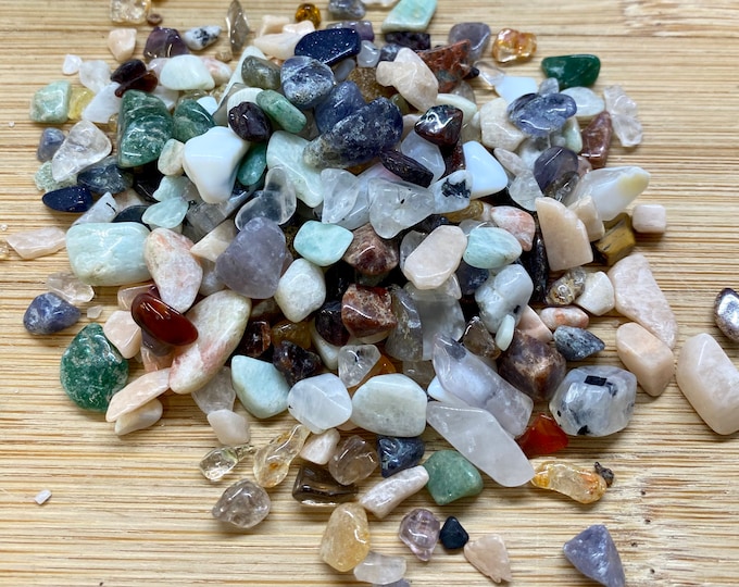 Mixed gemstone  Tumbled Chips Gift Bag jewelry making crafts crafting roller ball bottle SME