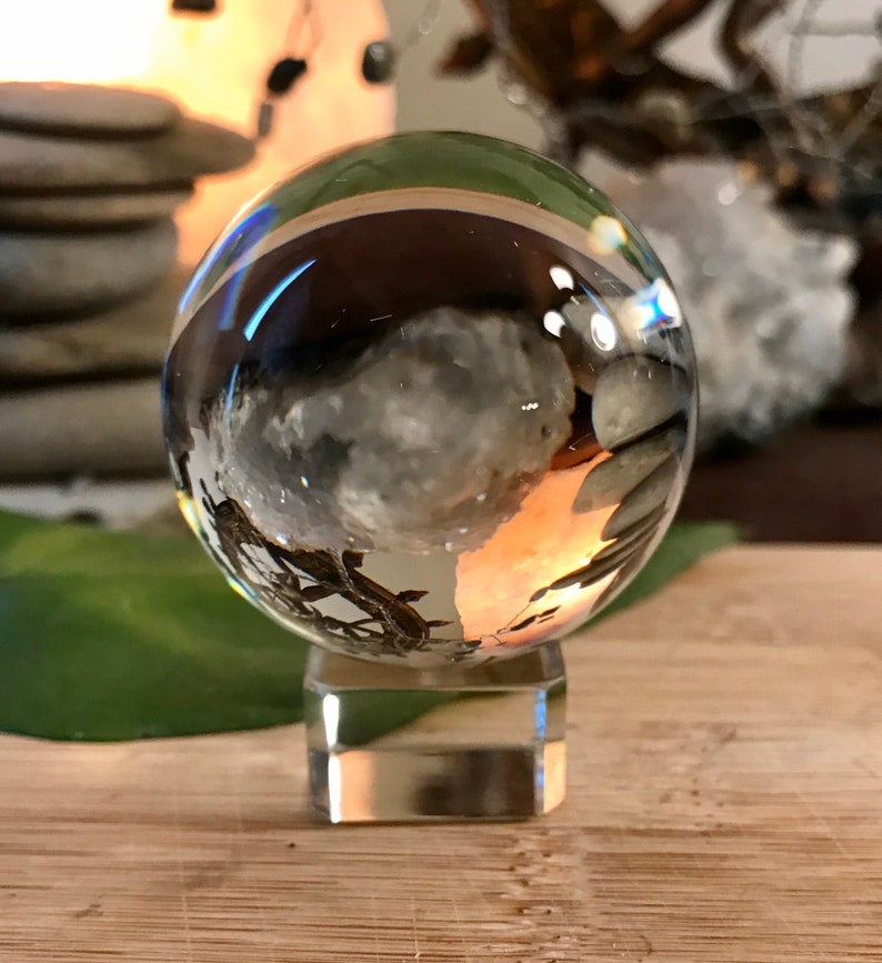 Clear Leaded Crystal Glass Gazing Ball Crystal Sphere Etsy