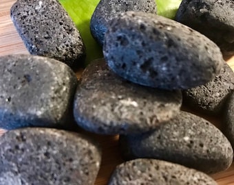 Tumbled Lava Stone with Gift Bag and Note great for essential oil diffuser