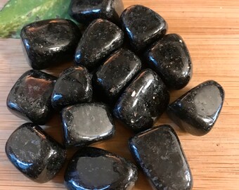 Tumbled Nuummite Stones Set with Gift Bag and Note