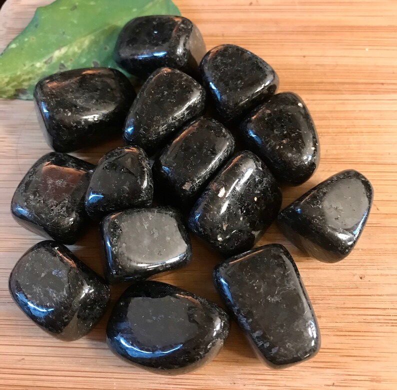 Tumbled Nuummite Stones Set with Gift Bag and Note image 1