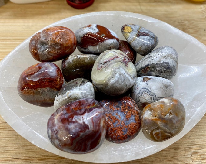 Premium Tumbled Crazy Lace Agate tumbled stone crystal