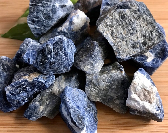 Natural Sodalite raw Stones with Gift Bag and Note