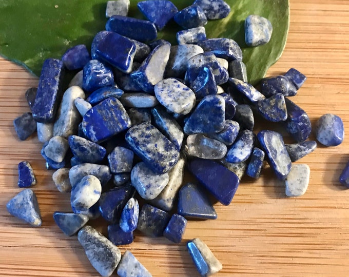 Lapis Lazuli Tumbled Chips Gift Bag jewelry making crafts crafting roller ball bottle