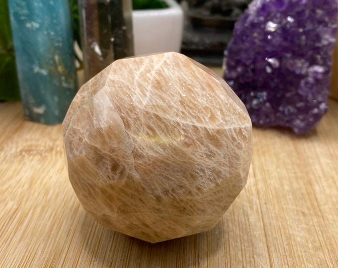 Gorgeous Moonstone Faceted Crystal Sphere MMSS1