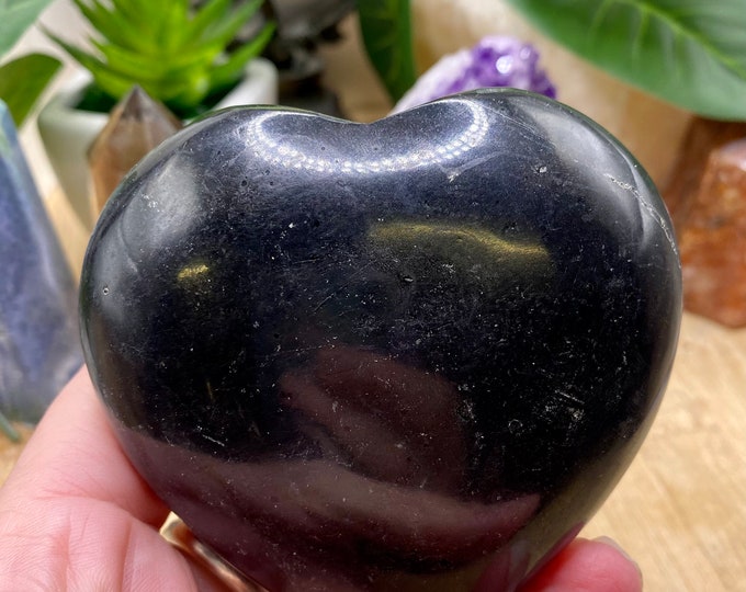 Black Tourmaline crystal hearts  SME24
