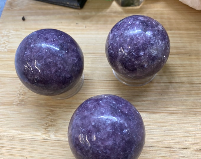 Lepidolite 40mm sphere crystal geode healing ball Shelf 8 SME24