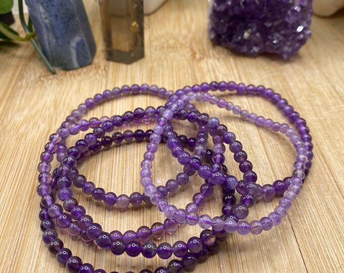 Amethyst bead bracelet 4mm
